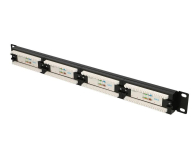 ExtraLink  Patchpanel 24p 19" 1U UTP 6 półka (czarna) - 1323228 - zdjęcie 2